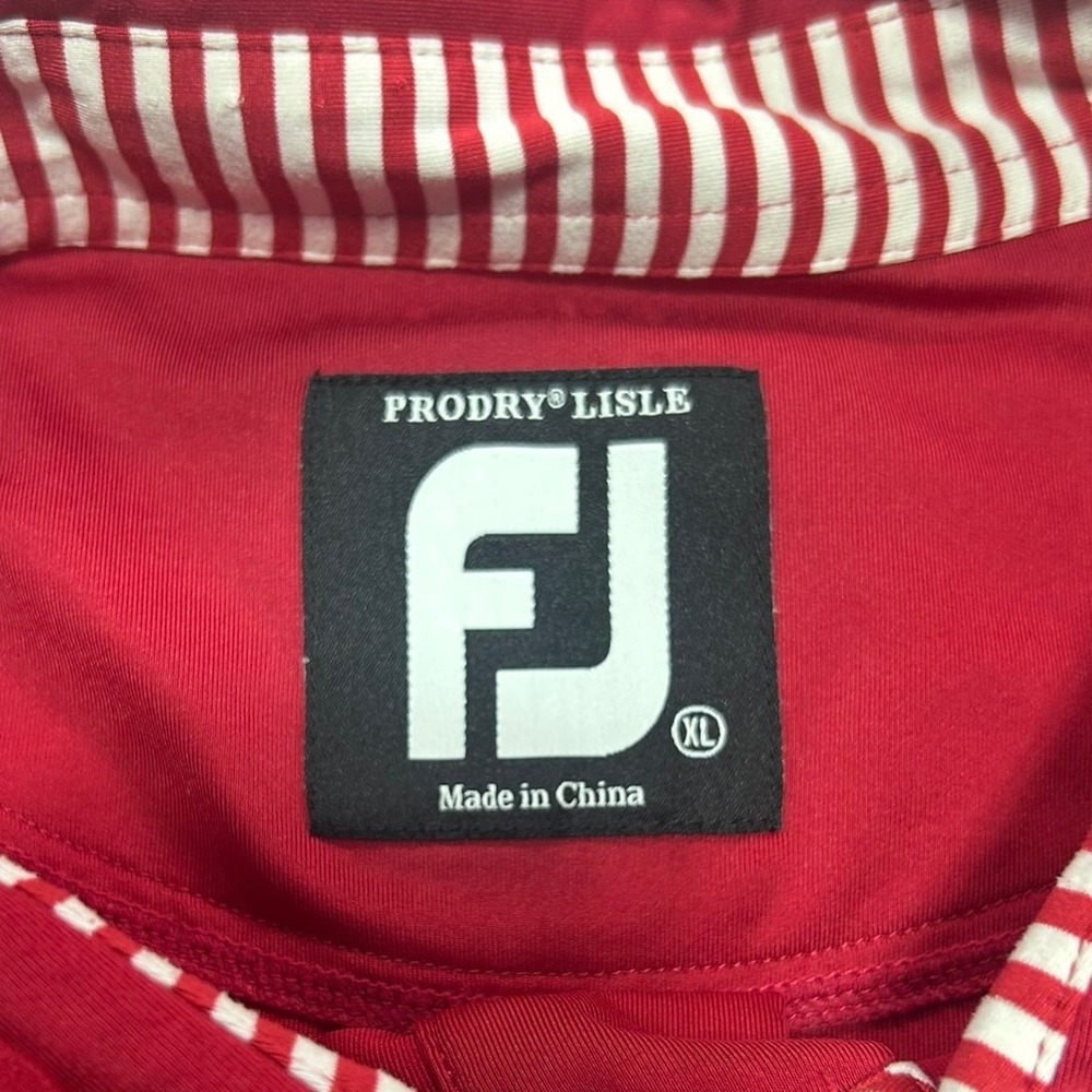 FootJoy ProDry Lisle Mens Golf Polo Shirt Red Short Sleeve Stretch Size XL - Picture 2 of 8